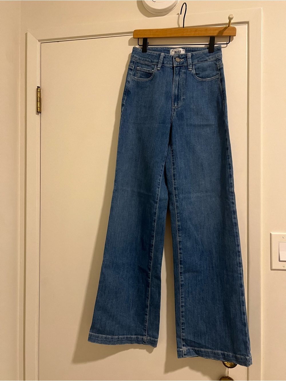 PAIGE Blue Wide-Leg High-Rise Jeans
